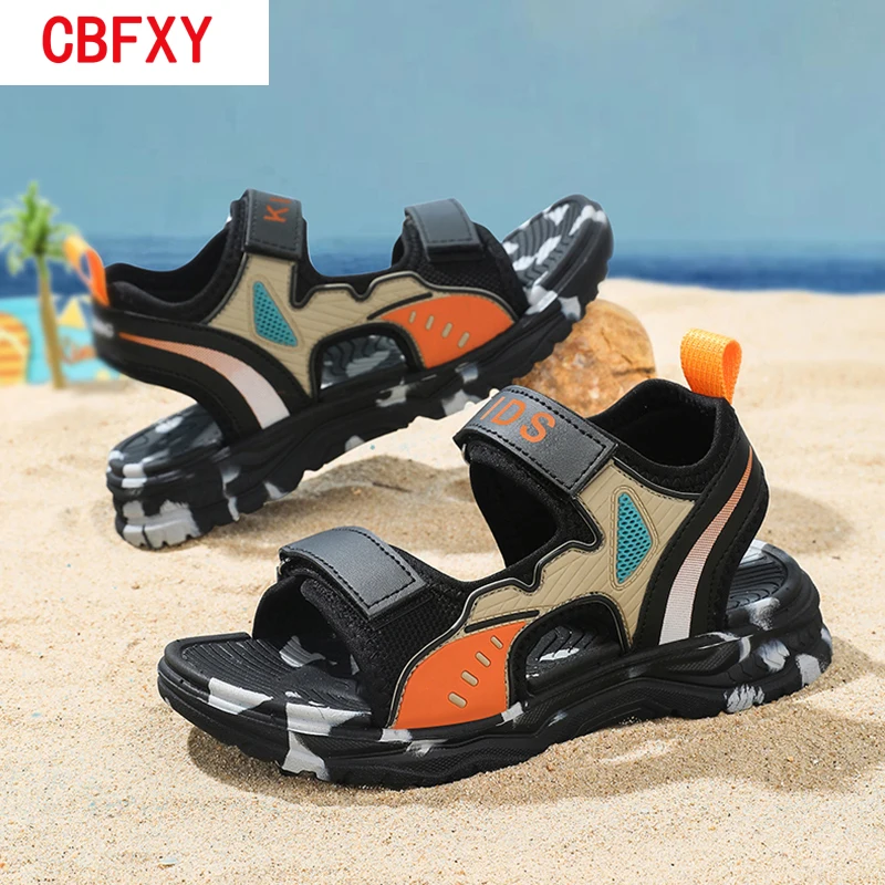 Fashion Kids Outdoor Non-Slip Sandals Boys Summer Beach Shoes Breathable Lightweight Children Casual Walking Sandals