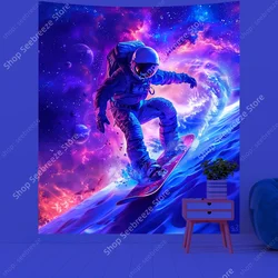 Astronaut Funny Tapestry Galaxy Space Pilot UV Reactive Tapestries Hippie Boho Room Decor Aesthetic Psychedelic Home Wall Decor