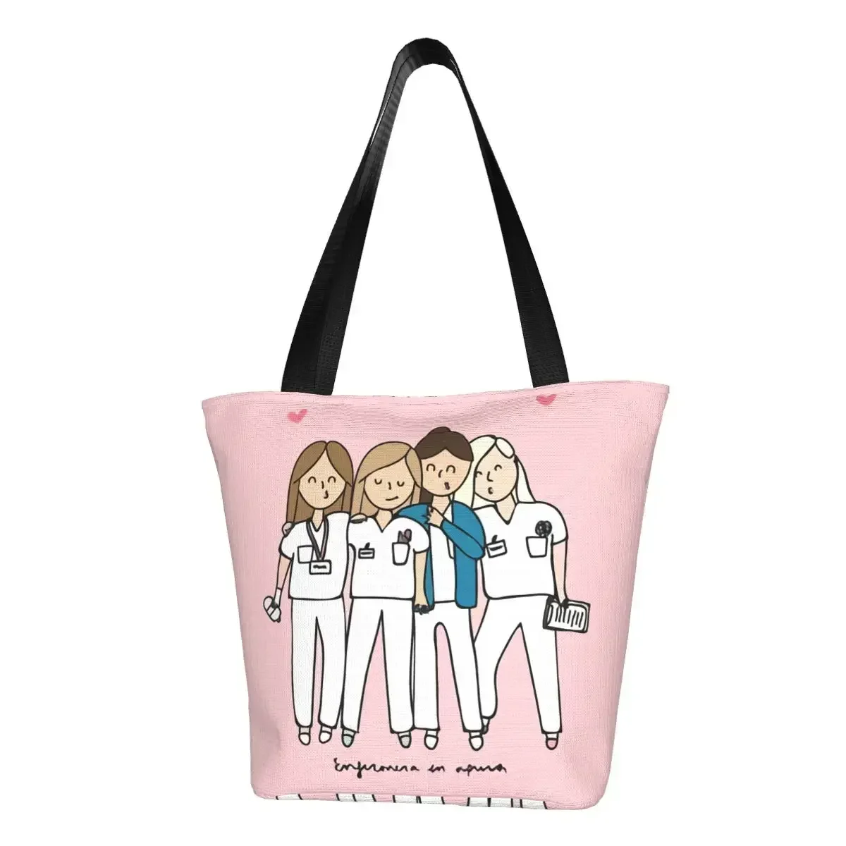 Best Friendship Medica Doctor Nurse generi alimentari Shopping Tote Bag donna Kawaii Canvas Shopper borse a tracolla borsa di grande capacità