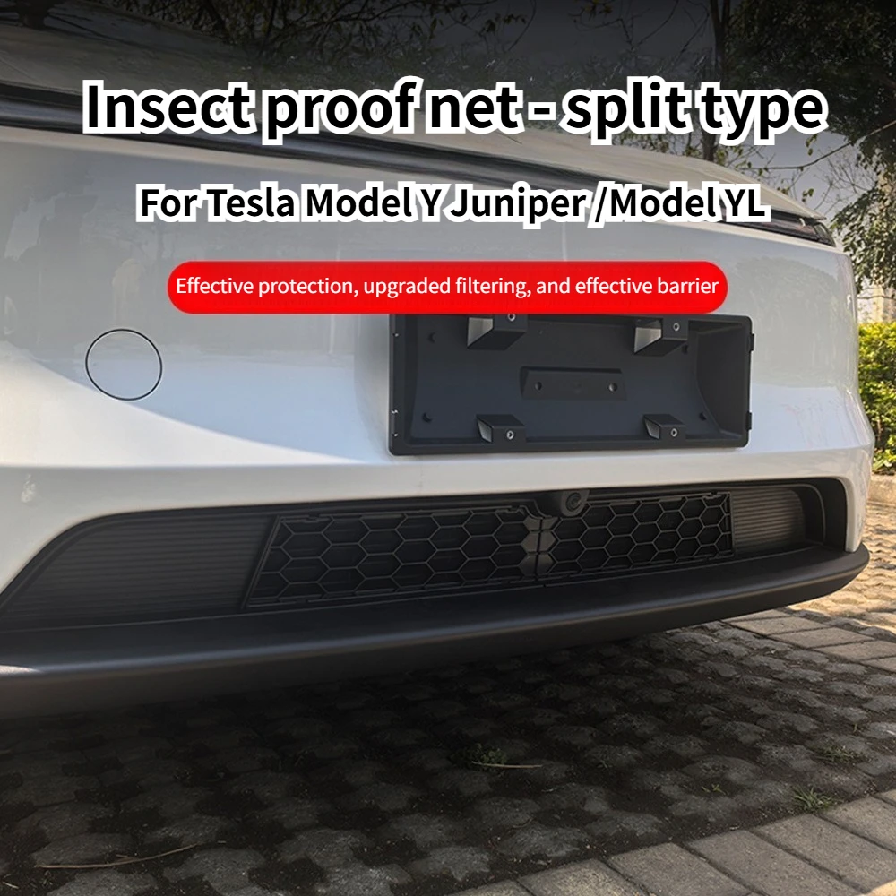 Front Grill Mesh Insert for Tesla Model Y Juniper Model YL 2025 2026 Bumper Air Inlet Vent Grille Cover Trim Anti-insect Net