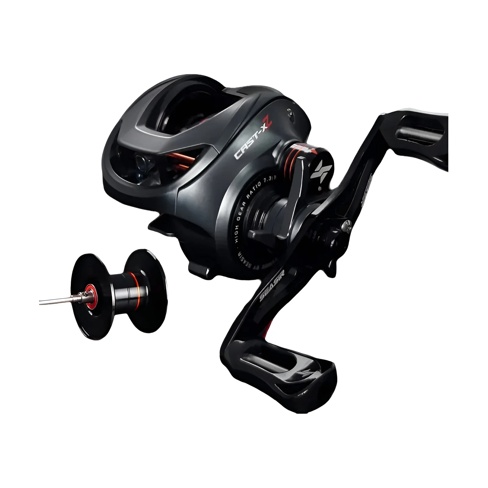 SEASIR Cast X2 Baitcasting Reel 7.3:1 Rolamento cerâmico híbrido Arruela de fibra de carbono Sistema de rolamento duplo N52 Freio Carretilhas de pesca