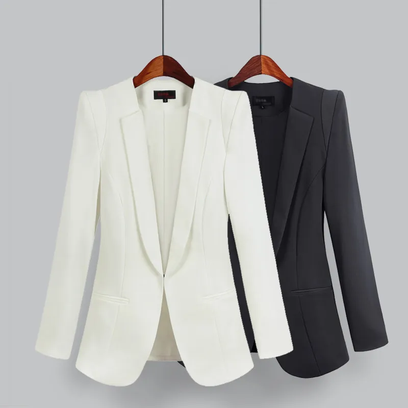 2022 Korean Blazer Suit Jacket Women Autumn Spring New Long Sleeve Notched Collar Work Blazers Suit 3XL 4XL 5XL