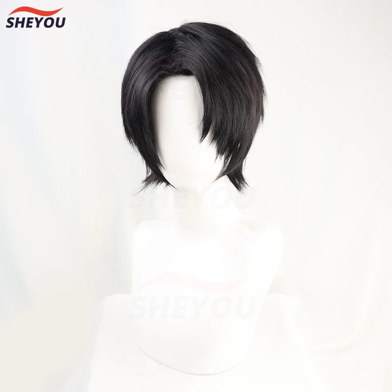 High Quality Levi Ackerman Rivai Short Brown Mixed Hair Heat Resistant Cosplay Costume Wig + Track + Wig Cap