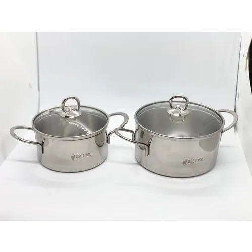 Essenso 12 cm 500 ml 14 cm 1000 ml Heating and storage pot Set Stainless Steel Pan Non Stick Pan new Kitchen High Quality Hot