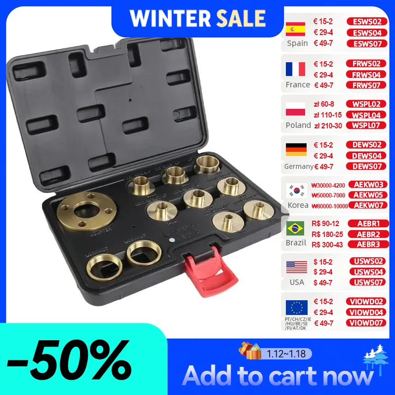 Allsome-Copper Woodworking Router Bucha Guia, Premium, 10-30mm, 11pcs