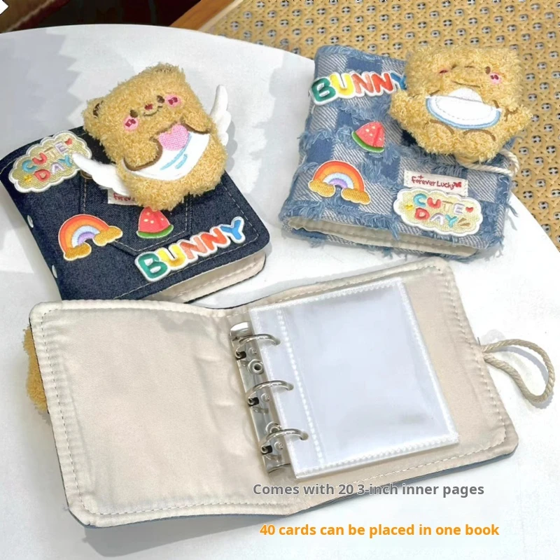 

40 Pockets Cream bear plush card book Butter Bear 1 grid photo album souvenir book Star Follower 3 inch small card storage book