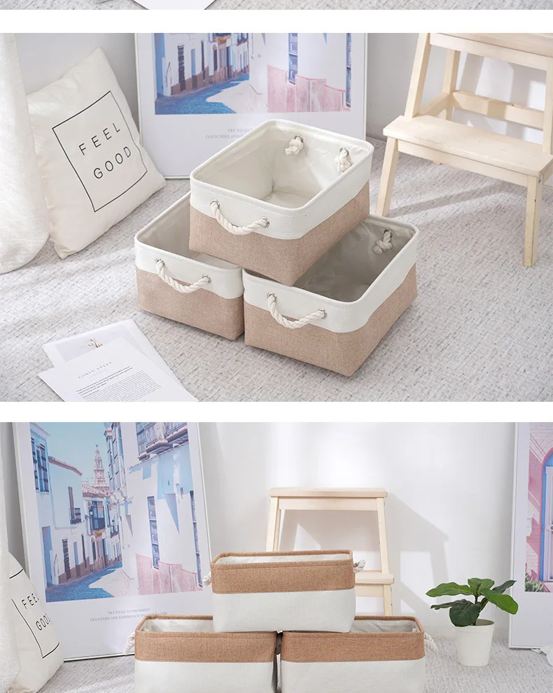 

Foldable Storage Box with Handle, Large Capacity Open-Top Laundry Organizer, Linen Storage Basket
