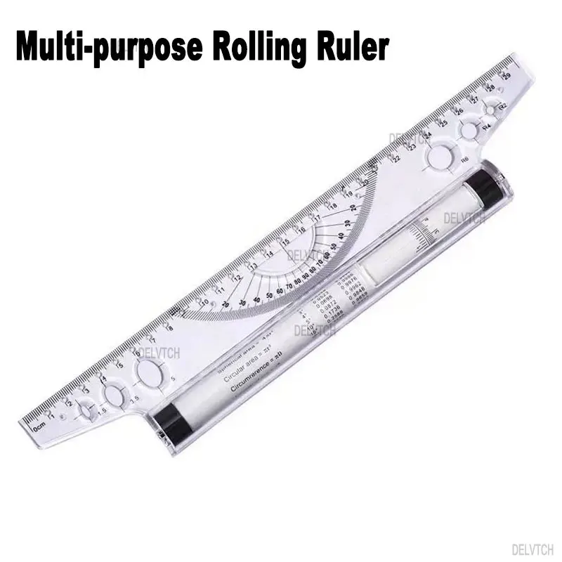 30cm Multi-purpose Angle Parallel Scroll Rolling Ruler Art Design Architect Drafting Drawing Measuring Balance Scale Template