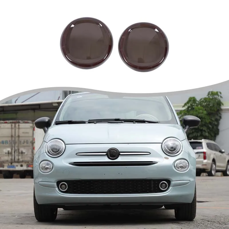 

ABS черный для Fiat 500 2016-2025 + автомобильная передняя и задняя крышка с логотипом, декоративная наклейка, аксессуары для защиты экстерьера автомобиля, 2 шт.