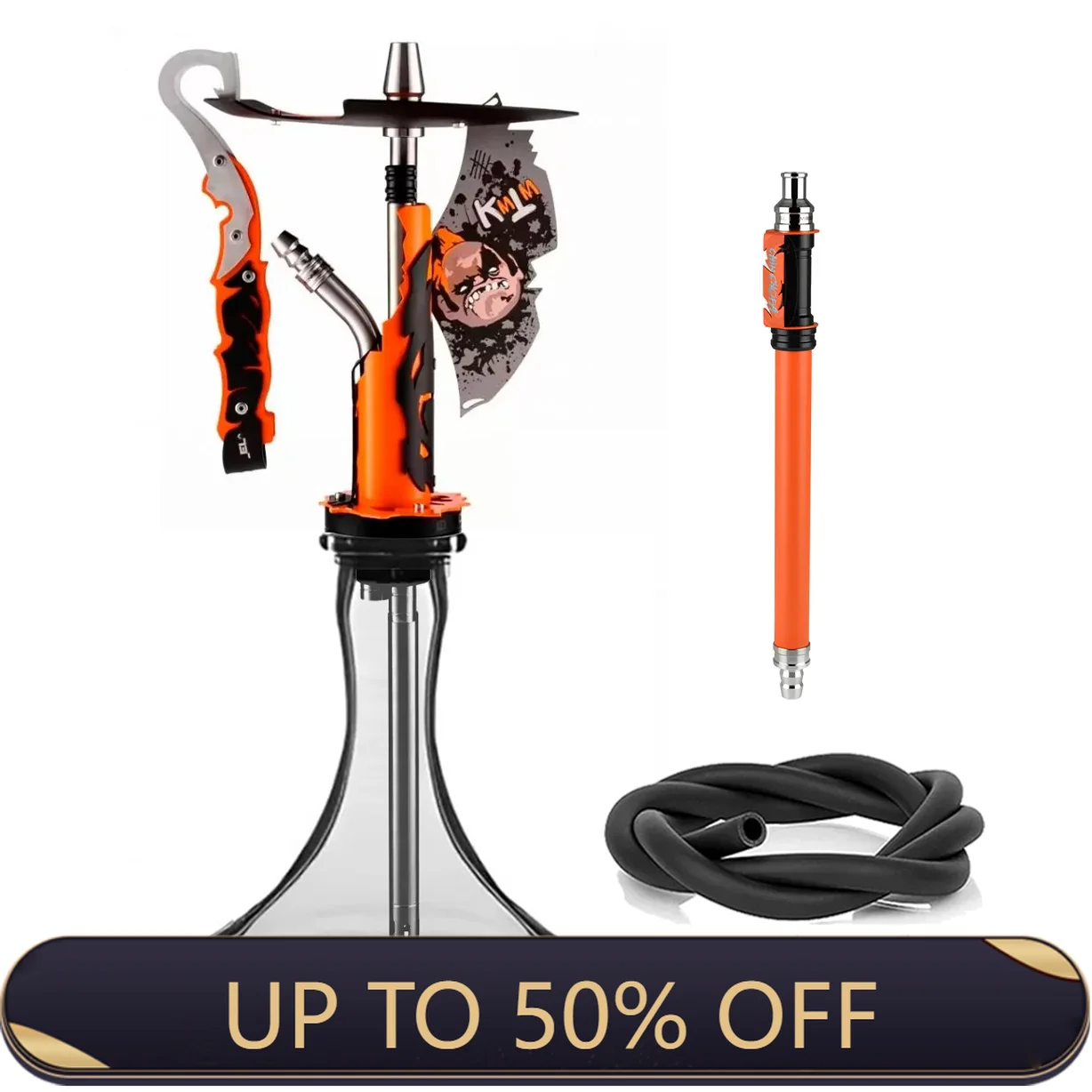 CACHIMBA EL BOMBER PUDGO Hookah Shisha With Glass Bottle Single Hose