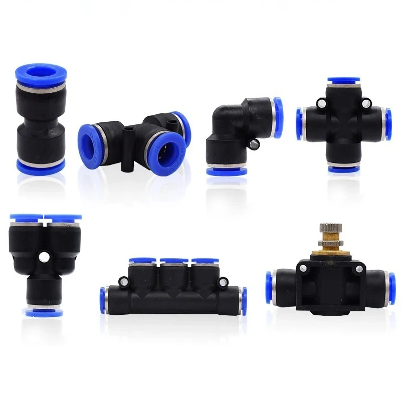 Pneumatic Fitting Pipe Connector Tube Air Quick Fittings Water Push In Hose Couping 4mm 6mm 8mm 10mm 12mm PU PY PK PM PZA HVFF