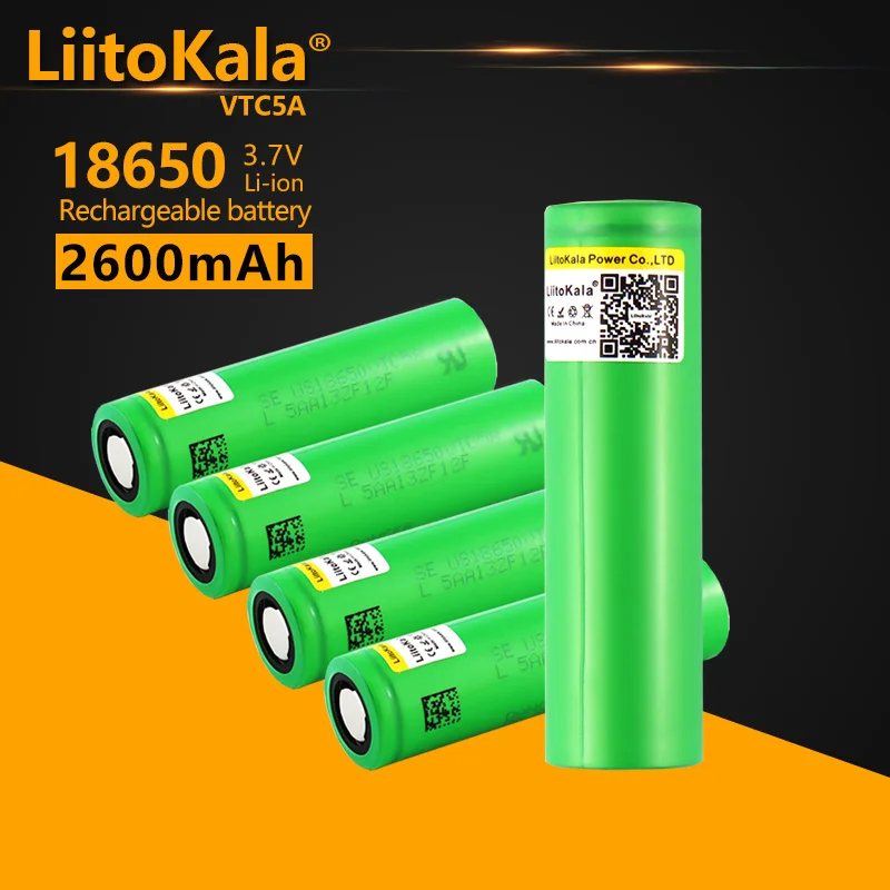 5 sztuk LiitoKala 2600mAh 18650 VTC5A wysoki odpływ 40A 3.7V akumulator litowo-jonowy do latarki elektronarzędzia latarka reflektor