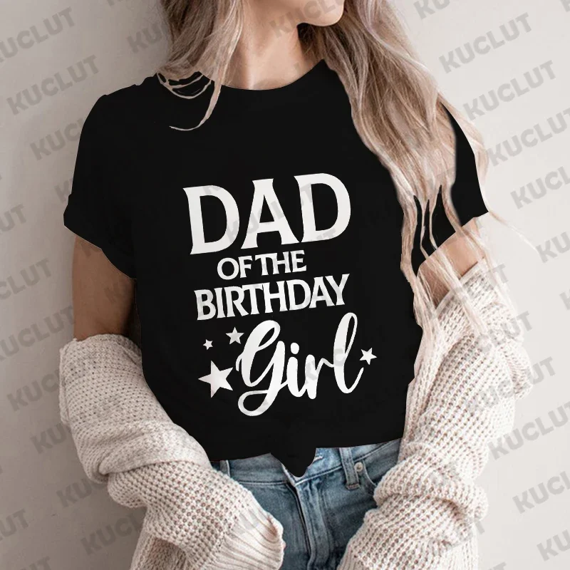 Dad Mom Sister Brother of The Birthday Girl Party T-shirt Family Matching Outfit Harajuku Clothing Unisex Tops Short Sleeve Tees