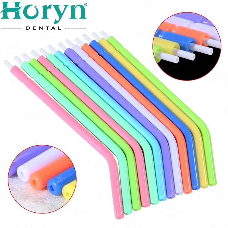 250PCS/Bag Dental 3 Ways Syringe Water Air Head Nozzles Disposable Air-Water Syringe Tips Plastic For Dentist Lab Mix Color