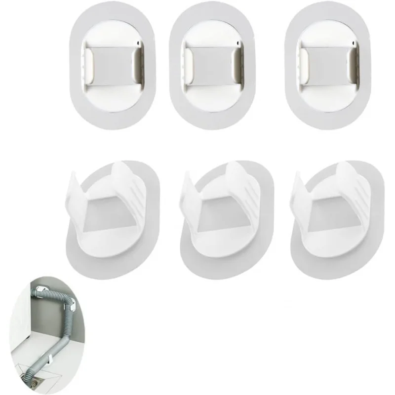 

6, направляющая для держателя сливного шланга для стирки, настенное крепление, самоклеящийся крепежный зажим, наклейка, зажим, кронштейн, стиральная машина для одежды Wat