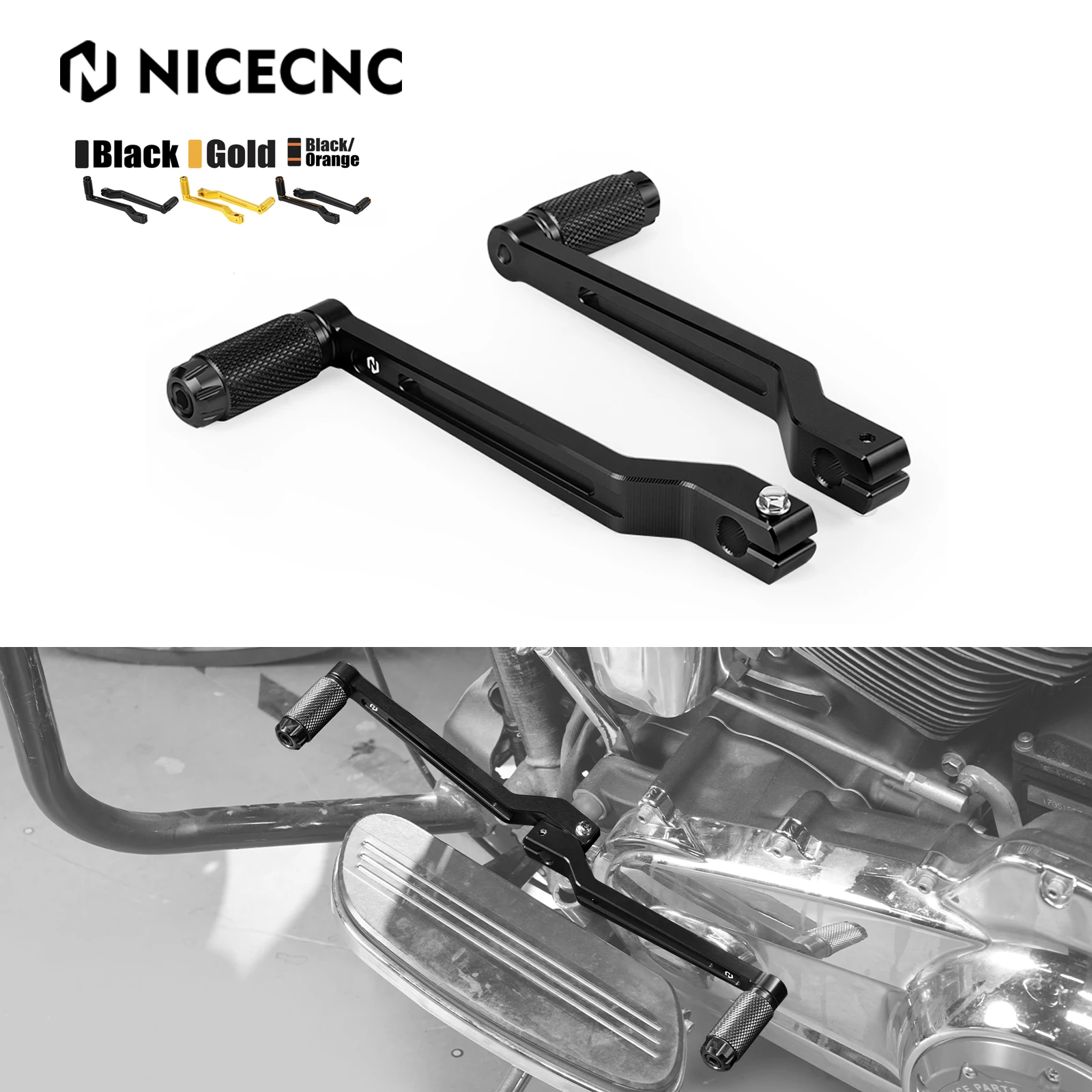 

for Harley Street Glide FLHX 2017-2024 23 22 Extended Shift Levers 1" Road Glide FLTR Tri Glide Ultra Fat Boy 114 Road King FLHR