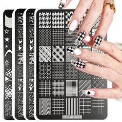15X10cm Nail Stamping Plates Lace Petals Butterfly Plants Abstract Stamp Templates Geometric Polish Printing Nail Stencils Molds