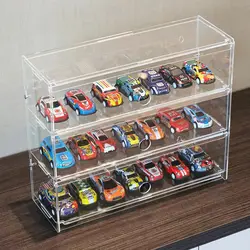 Clear Acrylic Car Model Display Cabinet, Dustproof Multilayer Storage Box for Hot Wheels, 1/64 Racing Car Models, Blind Box Toys