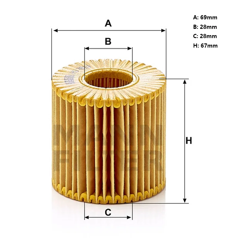 MANNFILTER HU7019Z/HU7019zM Oil Filter Fits TOYOTA Alphard Camry Sienna LOTUS Evora LEXUS 04152-31090 04152-0V010 04152-YZZA8