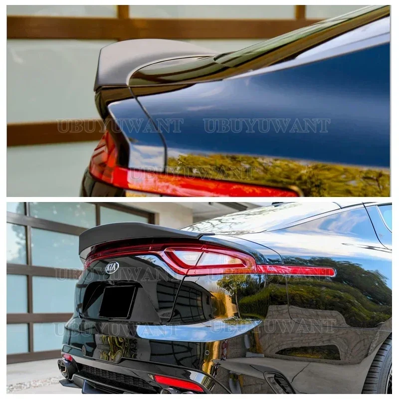 For KIA K8 Stinger 2014-2019 Spoiler Real Glossy Carbon Fiber Rear Wing R Style Sport Accessories Body Kit Stinger Rear Spoiler view 3