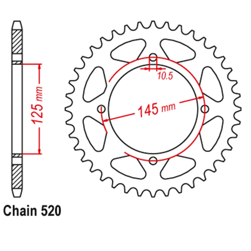 LOPOR 520 CNC 16T 45T Front Rear Motorcycle Sprocket for Yamaha XV250 3LW/S,KF Virago Route 66  V-Star XV 250 1988-2020