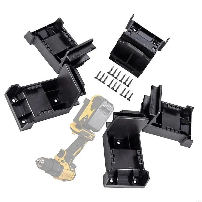 

WXTC 5Pcs Battery Holder Wall Mount Battery Dock Holder For Power Tool Holder Bracket Fixing Protector For Battery Fixing