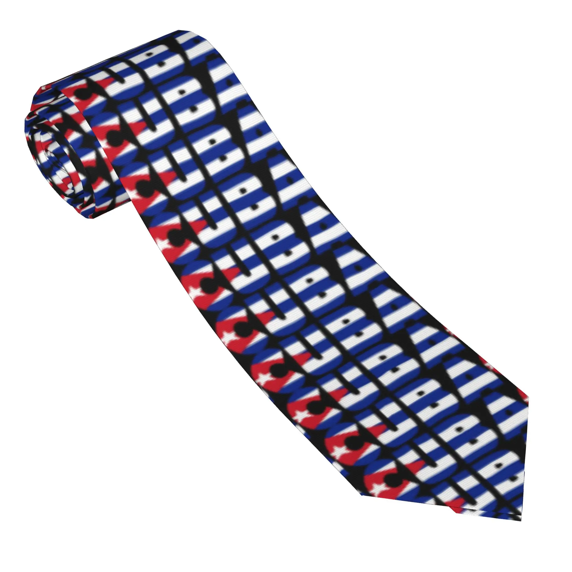 Cuba Flag  Tie  Wedding Neck Ties Retro Trendy Neck Tie For Men Graphic Collar Tie Necktie Birthday Gift