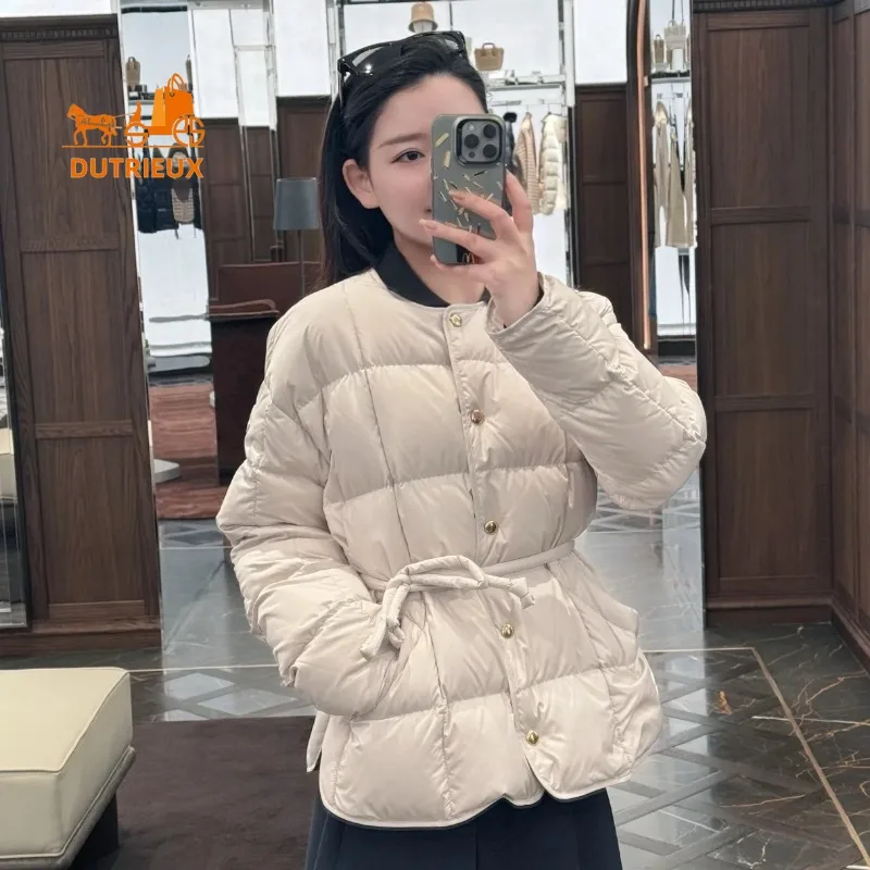 2025 Winter New Women's Daily Casual Short Down Jacket, 90% White Goose Down Filling, Simple and Fashionable Warm Coat for Women