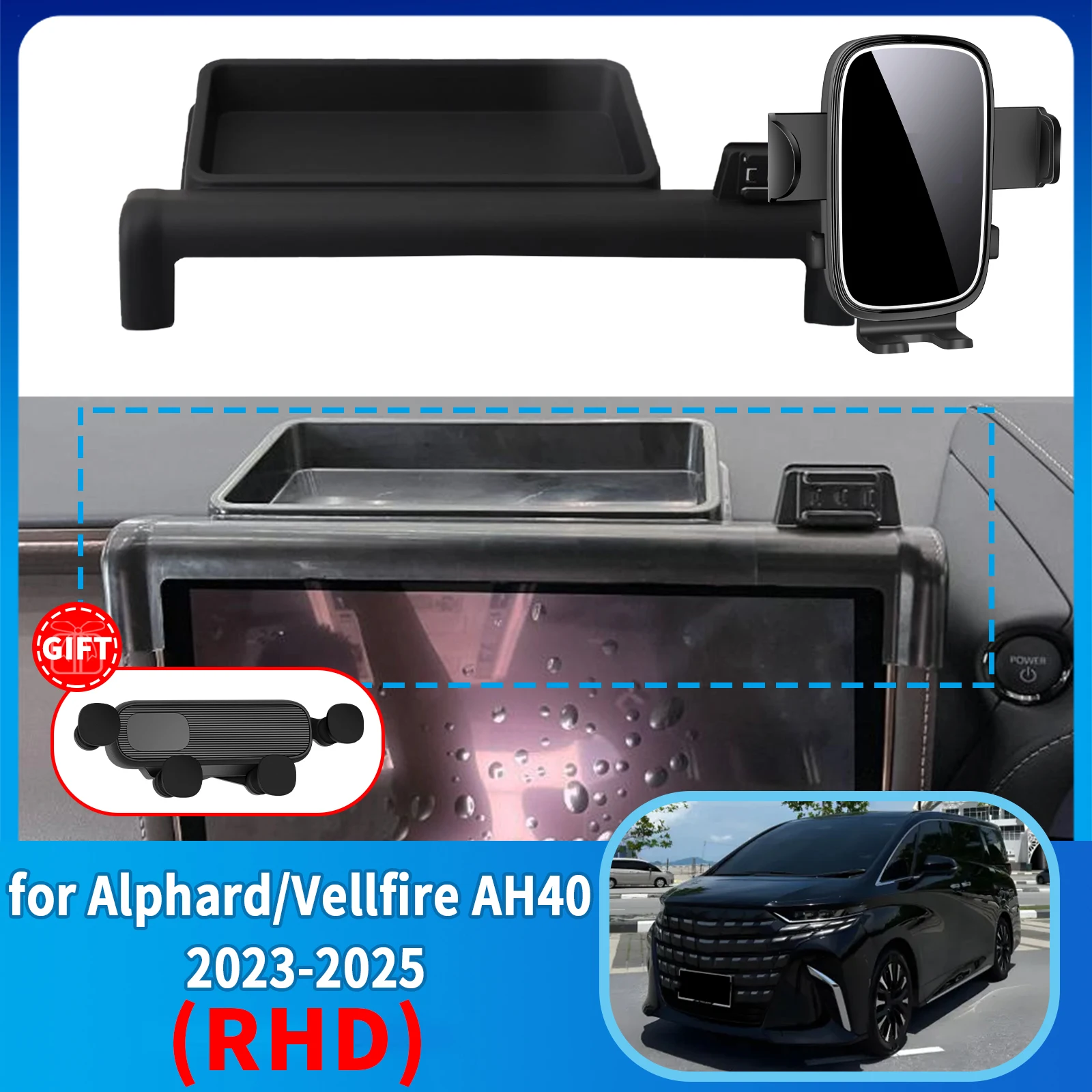 

for Toyota Alphard Vellfire 40 AH40 2023 2024 2025 RHD ​​​​Phone Holder, Dashboard Screen Mount Bracket Easy Installation​​ Car