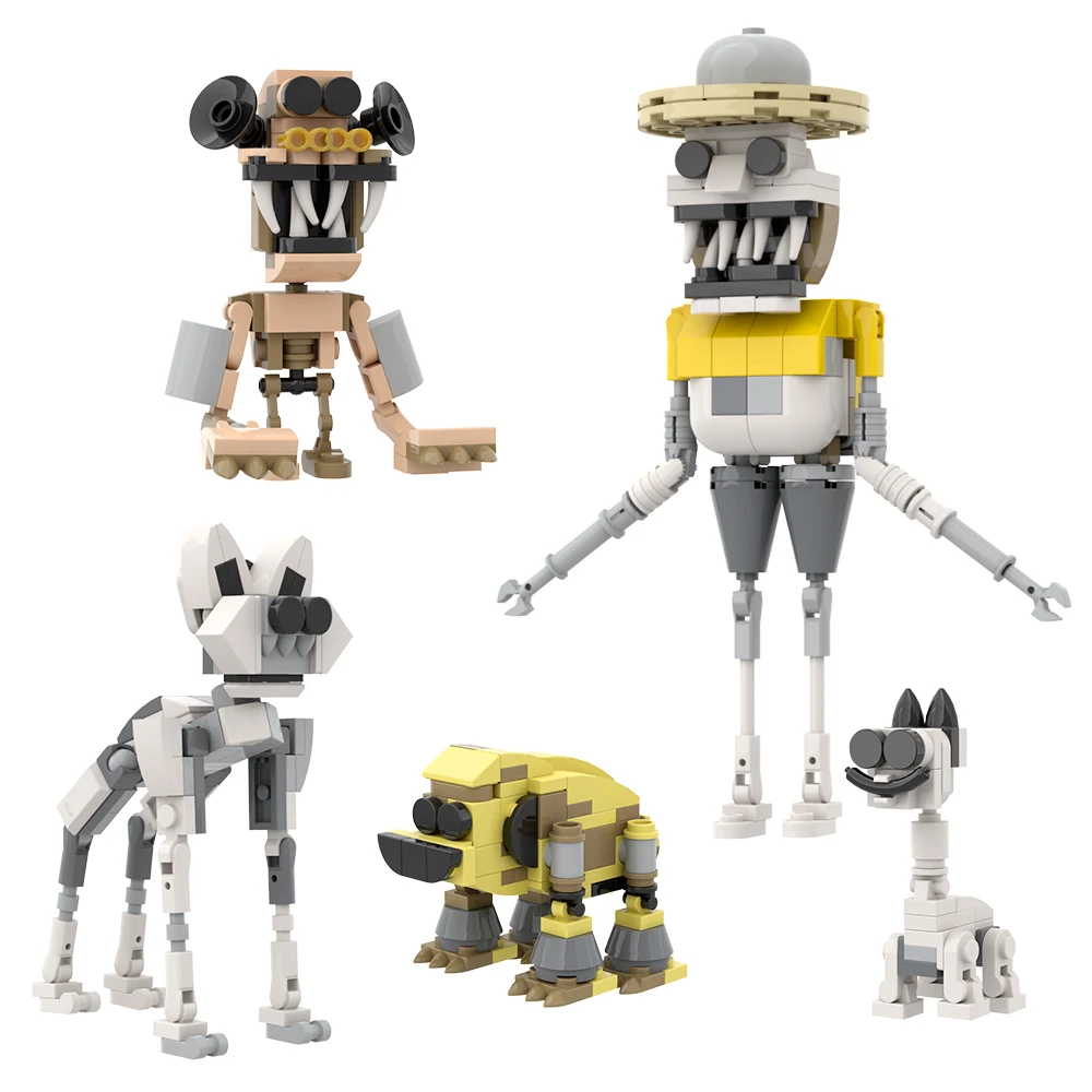 2024 Nieuwe Zoömony Horror Dier Monsters Dierenverzorger Figuur Bouwsteen Model Kit Moc Kat Slijm Bakstenen Speelgoed Kind Verjaardagen Cadeau