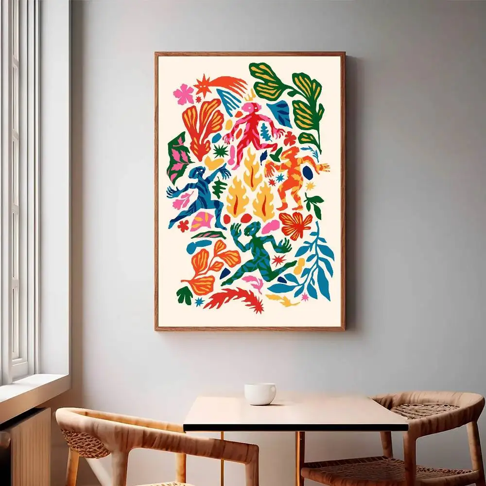Meeting in the Kaleidoscopic Forest Poster Paper Print Home Living Room Bedroom Entrance Bar Cafe Art Painting Decoration