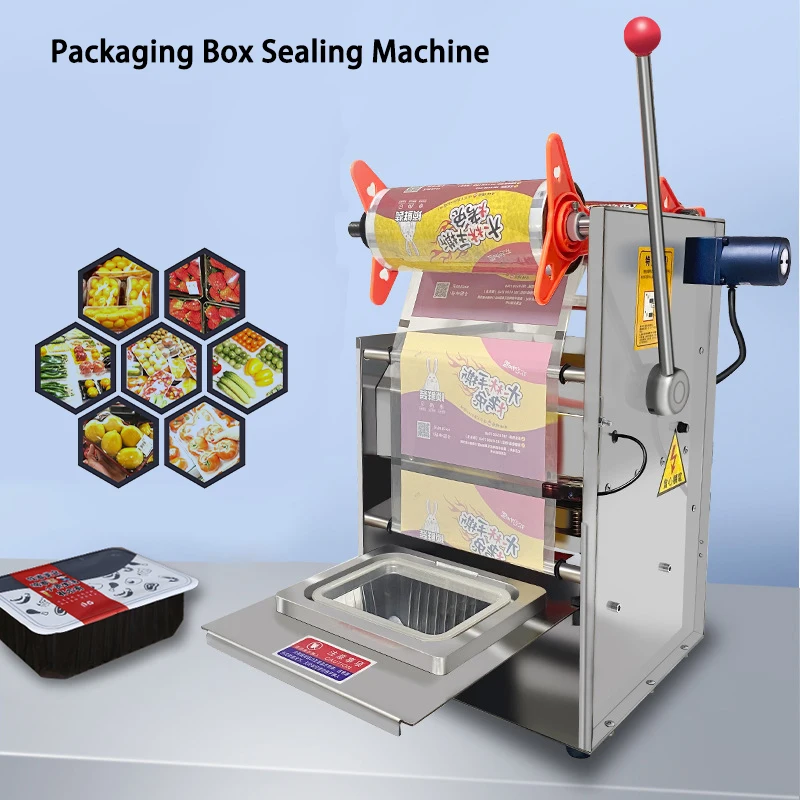 Electric Manual PP Disposable Meal Box Seal Machine Packaging Sealer Lunch Box Packaging Plastic Food Container Sealing Meal