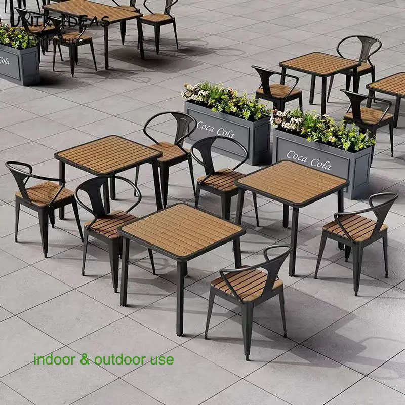 

*Classical Metal Dining Set Chaise Restaurant Furniture Cafe Dining Room Table and Chair Sets Coffee Set