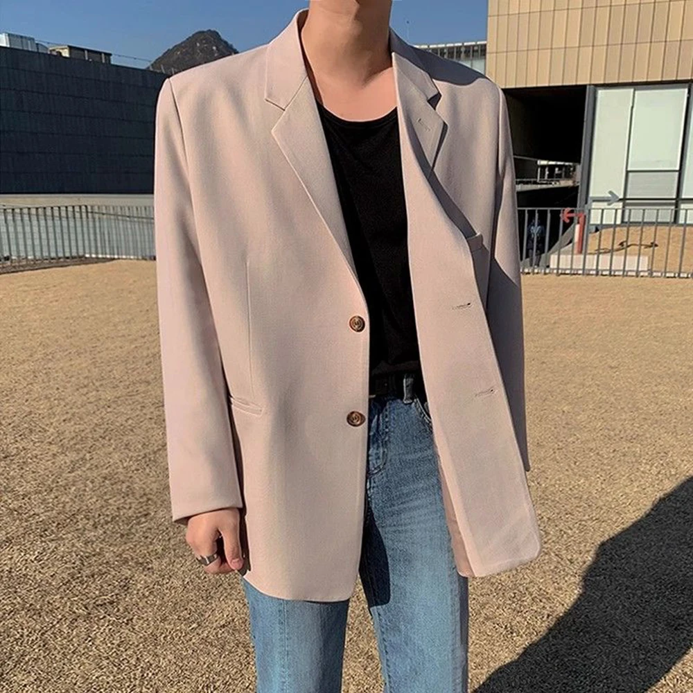 

New Autumn And Winter Fashion Trend Loose Suits For Men Korean Style Solid Color High-End Elegant Handsome Casual Suit Jacket