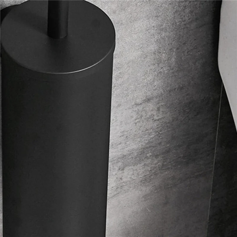 

ABVJ-2X цилиндрическая матовая черная вертикальная щетка для унитаза из нержавеющей стали 304, настенные принадлежности для чистки унитаза в ванной комнате