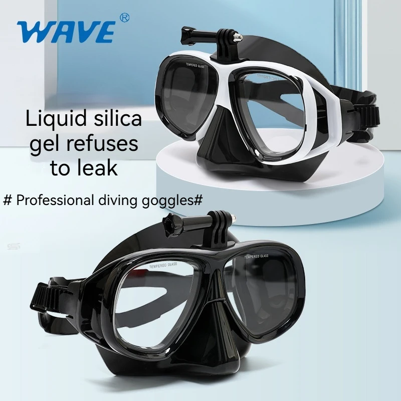 

Hot Diving Equipment Silicone Full Dry Breathing Tube Large Frame Camera Support Diving Goggles Swimming Accessories