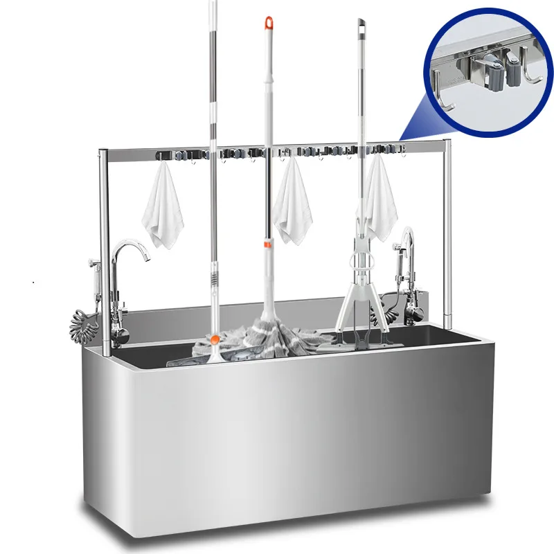 Cross-border multifunctional stainless steel cleaning pool Floor-to-ceiling mop pool Drain rack Mop pool Balcony Bathroom Dog wa