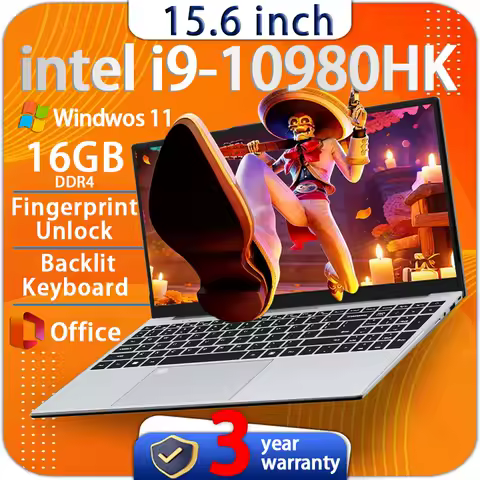 New Portable Laptop Intel Core i9 10980HK Windows 11 15.6 inch PC Gamer 16GB DDR4 1TB 2TB SSD Notebook Computer Gaming Laptops