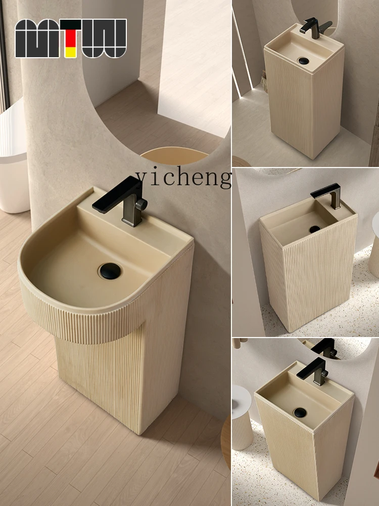 Xl Pedestal Basin Integrated Floor-Type Stone Creative Art Vertical Sink