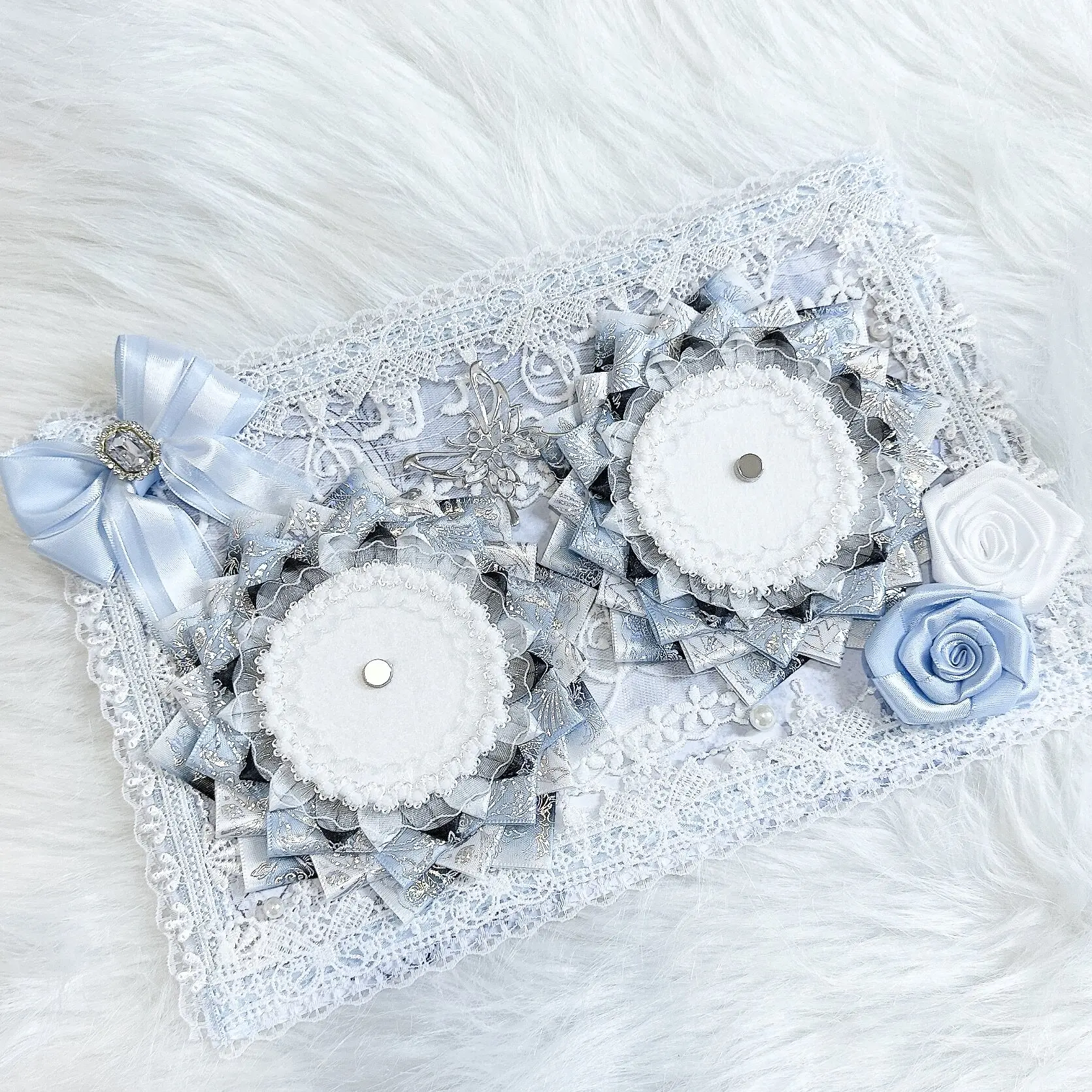 Finished Pain Board Blue Wedding Valley Lace Pain Board DIY Handmade Gu Meiba Badge Decorative Lta Bandaging Boards