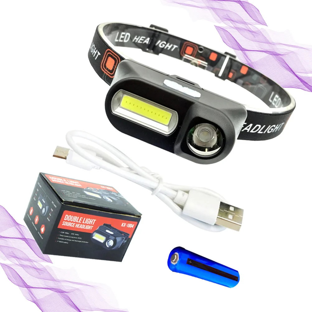 تدوير 6 أوضاع إضاءة للمصابيح الأمامية مصباح يدوي قابل لإعادة الشحن ضوء فائق السطوع للتخييم والمشي لمسافات طويلة والجري والمشي USB #3