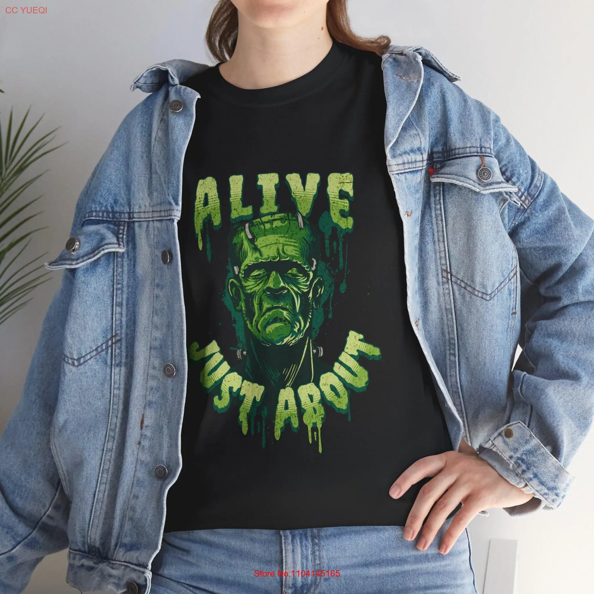 Frankenstein Halloween T Shirt Horror Movie Monster Costume Top Classic Universal Gothic Outfit long or short sleeves