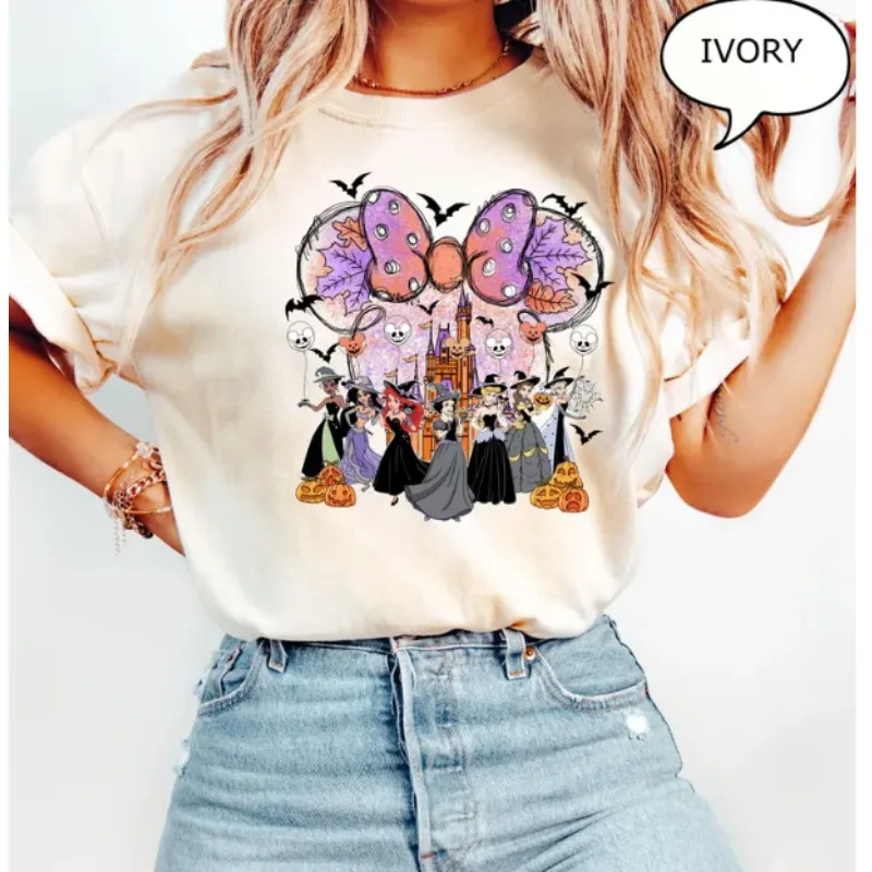 

Halloween Witch Shirt Women's T-shirt Summer New Fashion Men's and Women's Oversized Couple Outfit