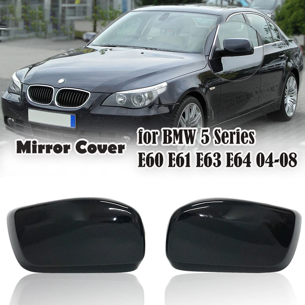 

Carbon Fiber Black Rearview Mirror Side Mirror Cover Caps Shell For BMW 5 Series E60 E61 E63 E64 04-08 520i 525i 528i 528xi 530i