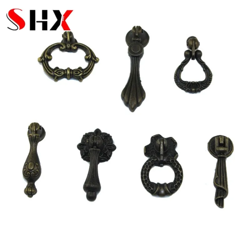 5/10 Pcs Antique Ring Bronze Retro Handle Cabinet Pull For Wardrobe Drawer Pullers Single Hole Furniture Hardware Knobs ручка