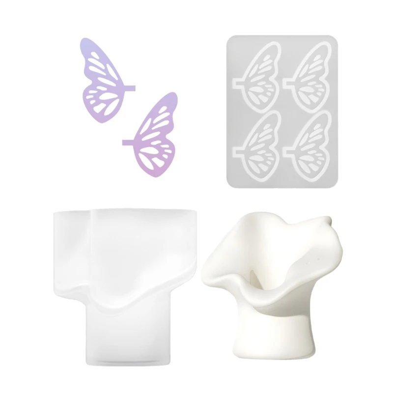 

H7EB Reusable Silicone Holder Mold Set Tealight Candlestick Molds For DIY Tealight Stands And Craft Projects
