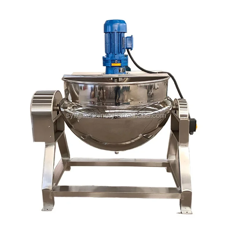 【HOT】Stainless Steel Mini 50 1000 Liter Sugar Cook Boil Pot Steam Syrup Jacketed Kettle Candy Cook Pan With Mixer Jacketed Kettl