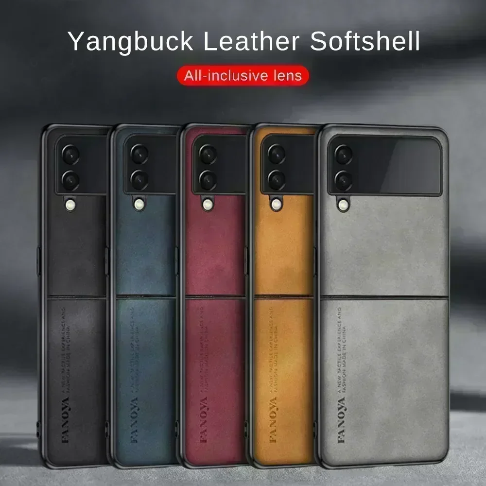 Funda de piel de oveja de lujo para Samsung Galaxy Z Flip 4, 3, 5, Flip5, Flip4, Flip3, ZFlip5, Funda protectora trasera de silicona