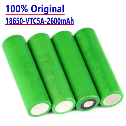 แบตเตอรี่ลิเธียมแบบชาร์จได้ 100% ของแท้ 3.7v US18650 VTC5A 2600mAh รุ่น US18650 30A สำหรับไฟฉาย ของเล่น  แบบปล่อยประจุ