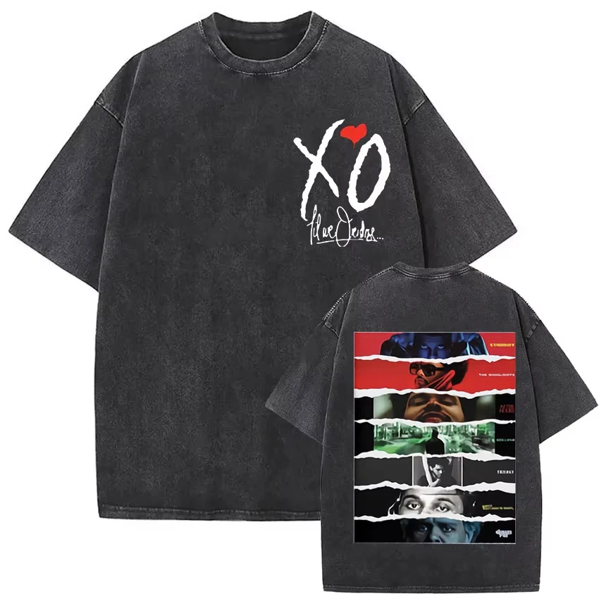The Weeknd XO Tour 2026 Vintage Gewaschenes Baumwoll-T-Shirt für Männer und Frauen, Pop-Musik Kurzarm-Tee, Rap Hip Hop Gothic Kleidung Oberteile – Detail 8